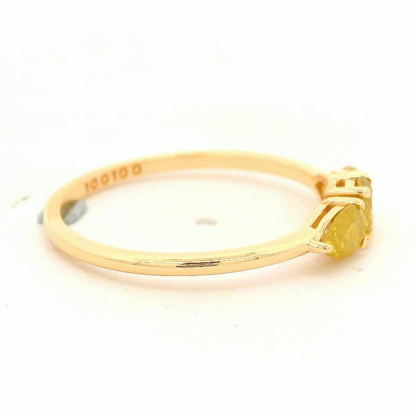 0.60 Ct Pear Yellow Diamond 14K Gold Ring