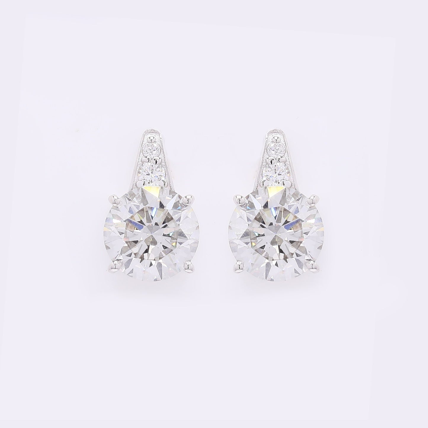 3.21 Carats Lab Grown Diamond 14K Gold Earrings