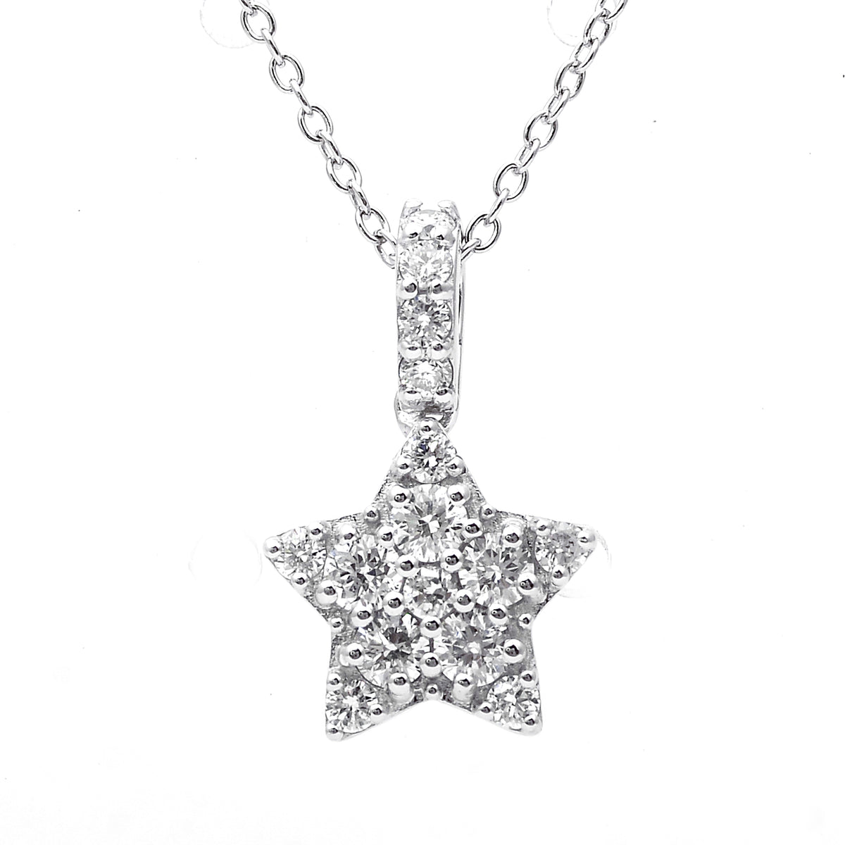 0.57 Ct Round Lab Grown Diamond 925 Sterling Silver Pendant
