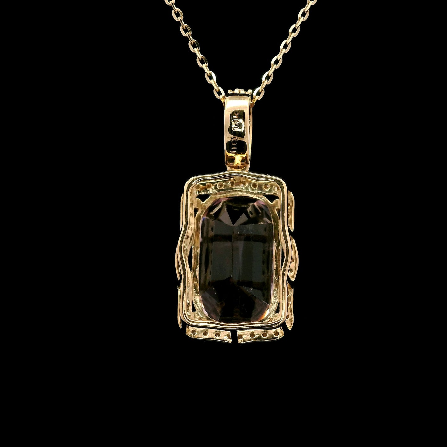 6.00 Ct Cushion Kunzite 14K Gold Pendant