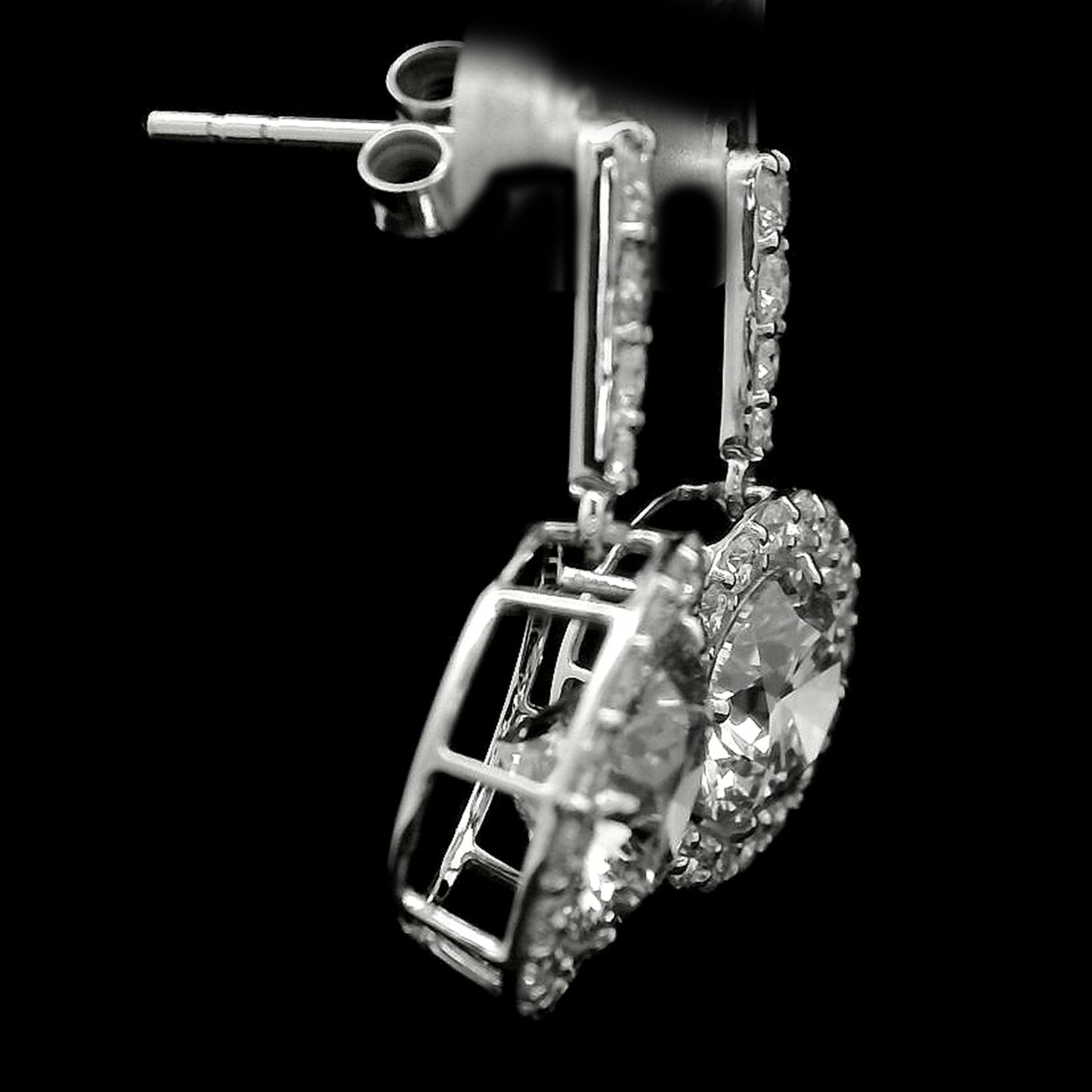 5.49 Carats Lab Grown Diamond 14K Gold Earrings
