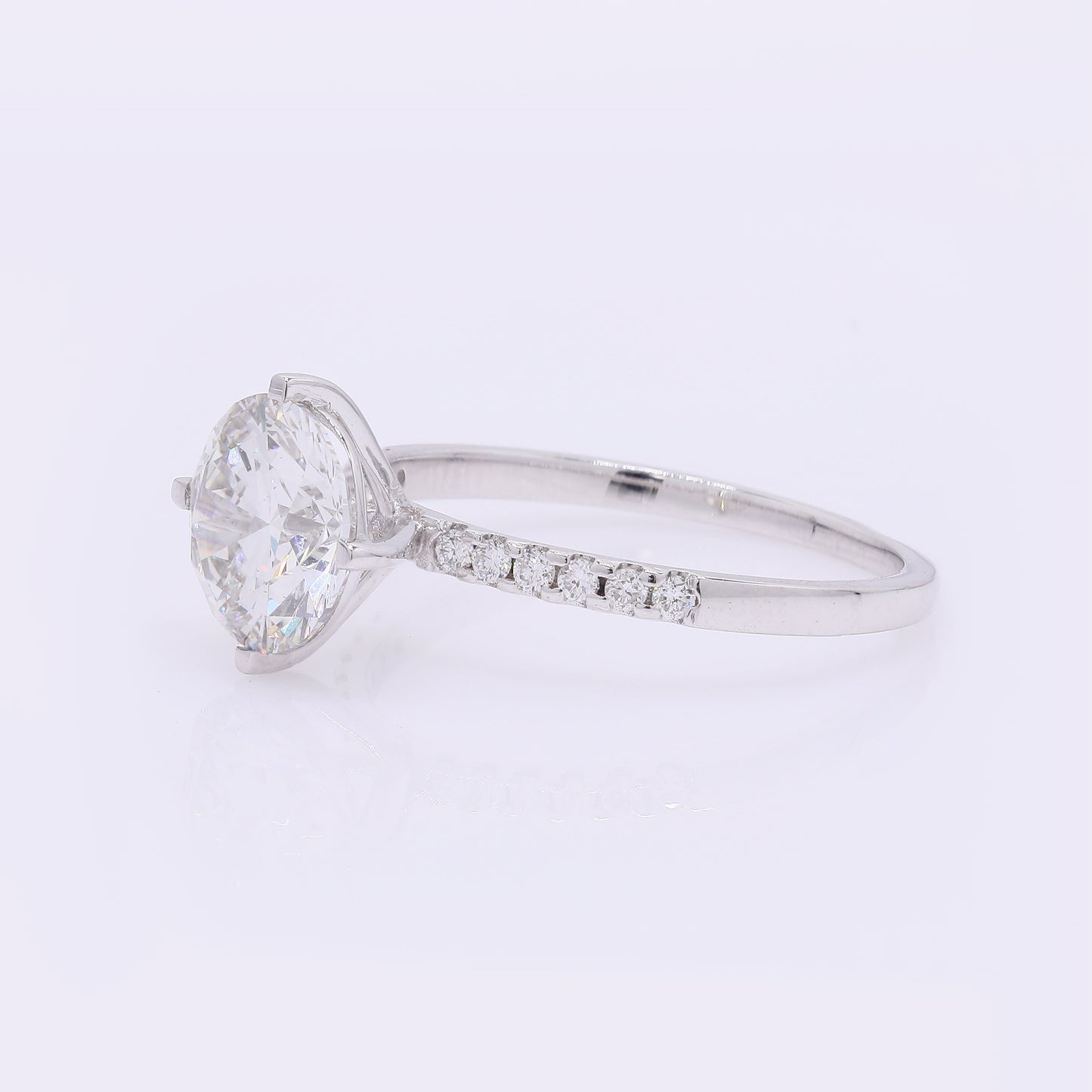 2.21 Carats Lab Grown Diamond 14K Gold Ring