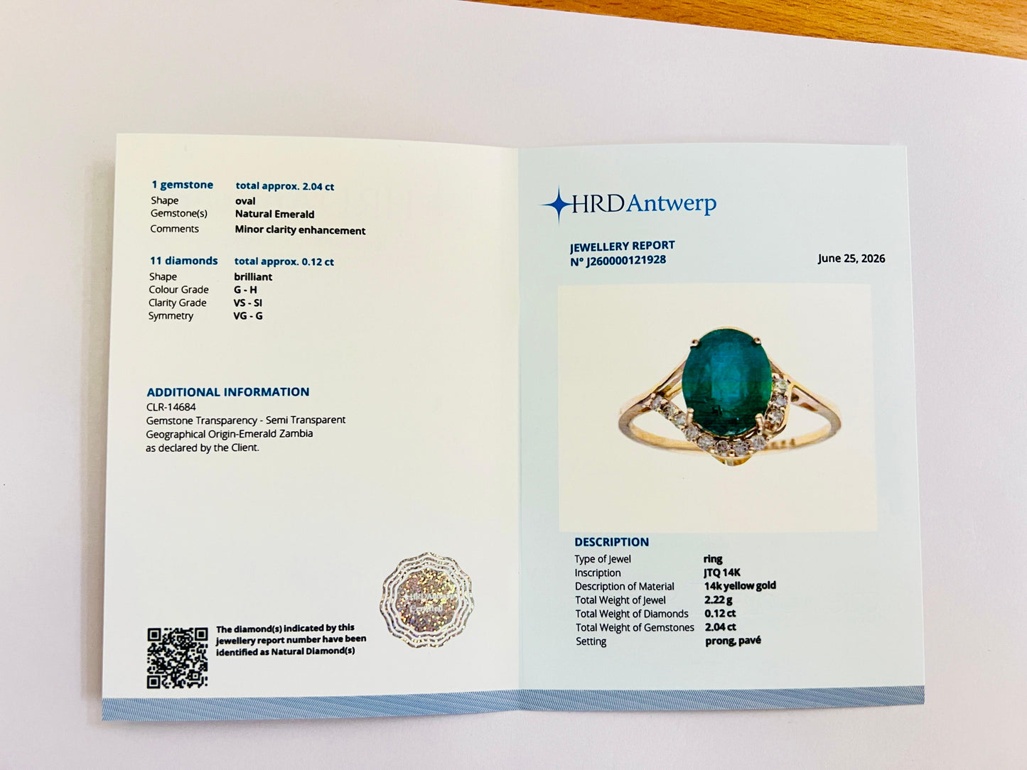 2.16 Ct Oval Natural Emerald 14K Gold Ring