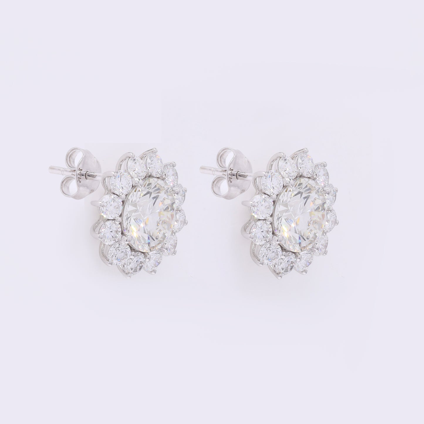 6.09 Carats Lab Grown Diamond 14K Gold Earrings