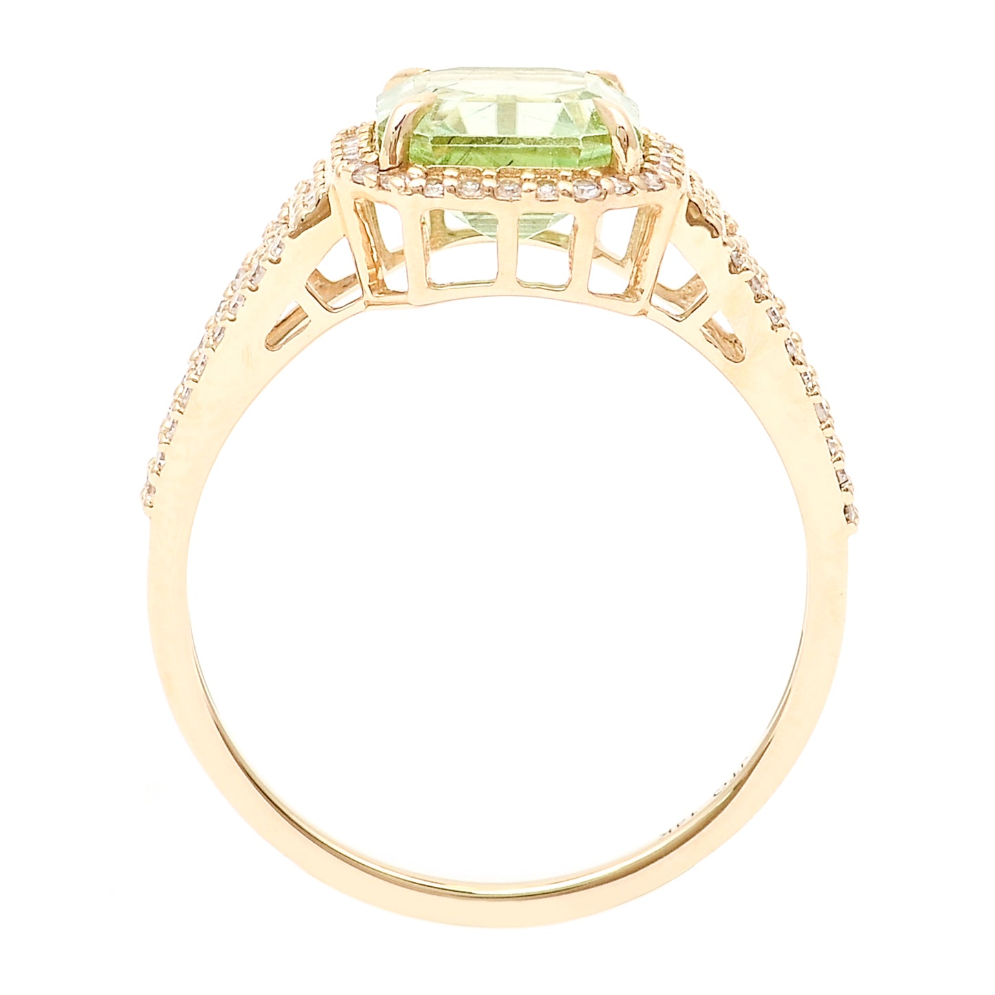 2.30 Ct Octagon Natural Eridot 14K Gold Ring