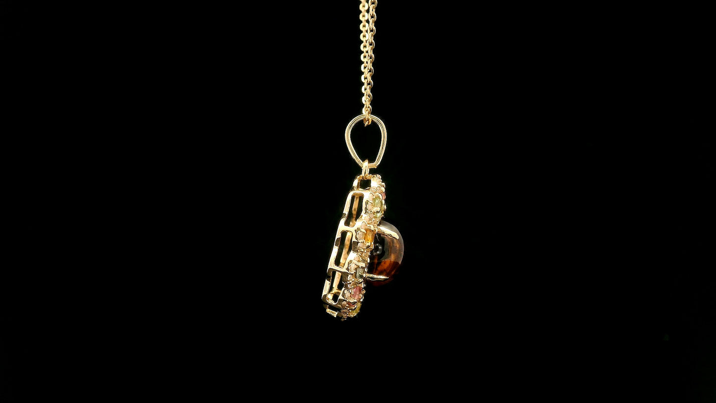 2.47 Ct Oval Tourmaline 14K Gold Pendant