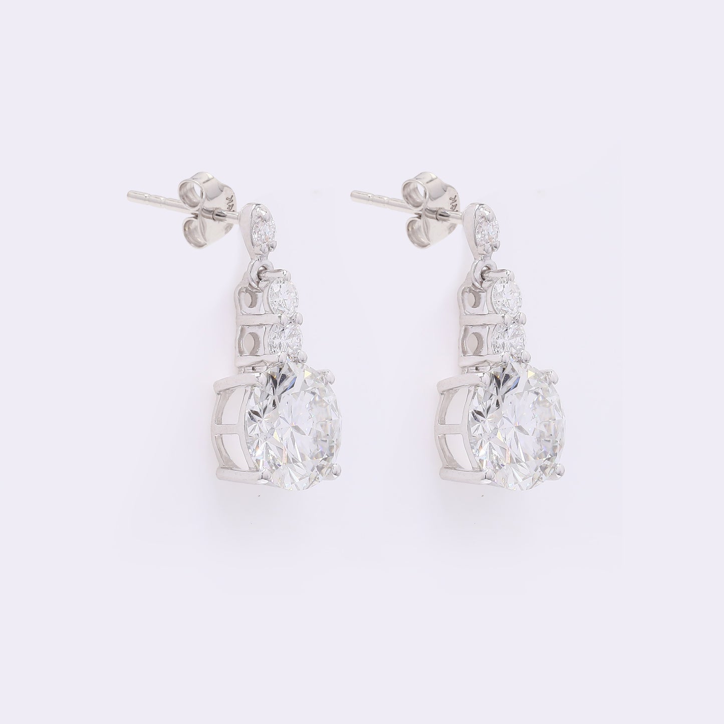 3.58 Carats Lab Grown Diamond 14K Gold Earrings