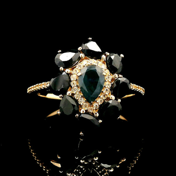 2.56 Ct Pear Sapphire 14K Gold Ring