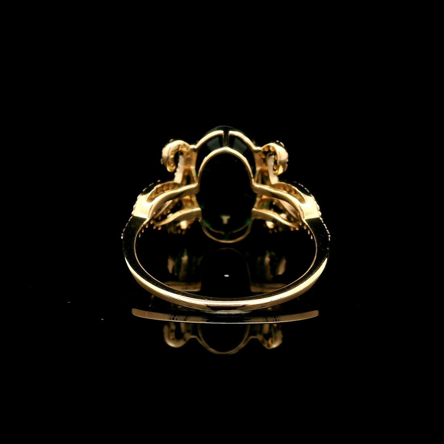 3.49 Ct Oval Mixed Cut Lab Grown Emerald 14K Gold Ring