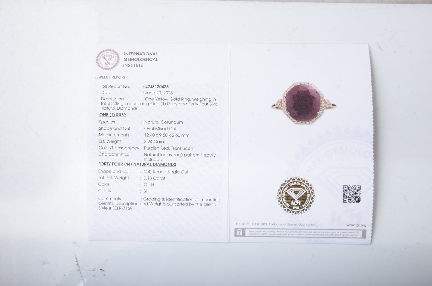 3.37 Ct Oval Mixed Cut Natural Corundum Ruby 14K Gold Ring