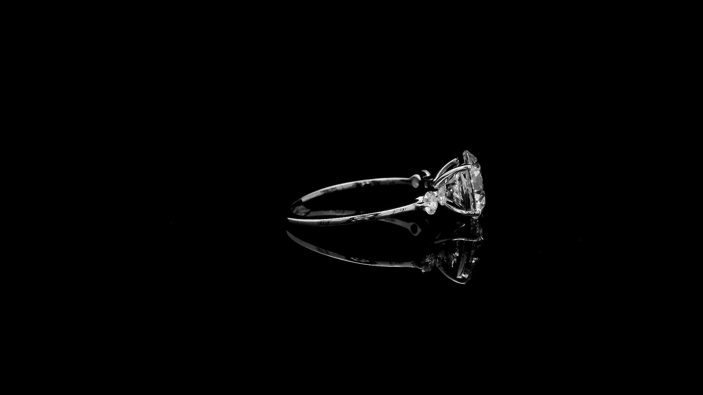 2.45 Ct Round Lab Grown Diamond 14K Gold Ring