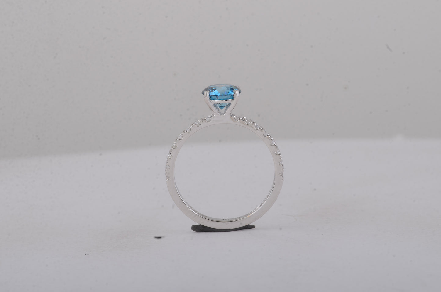 1.66 Carats Blue Lab Grown Diamond 14K Gold Ring