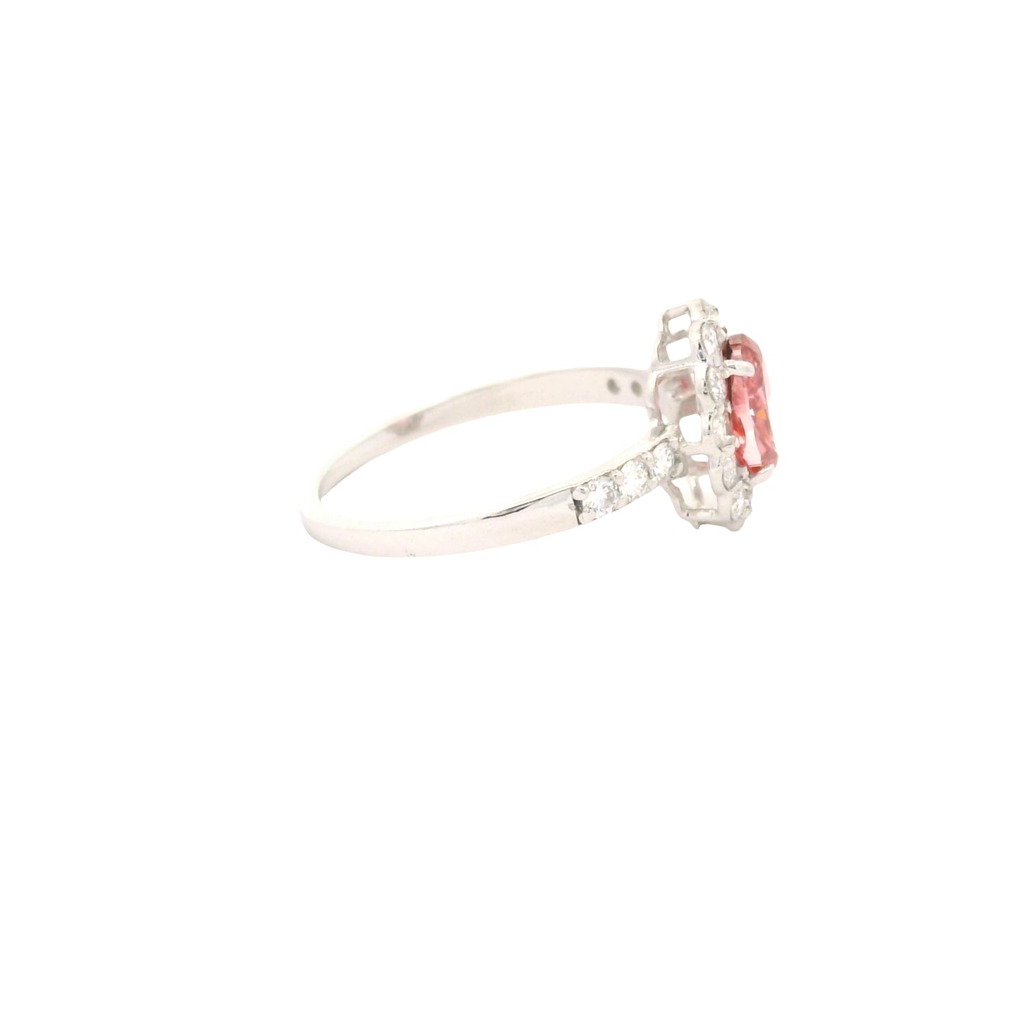1.52 Carats Pink Lab Grown Diamond 14K Gold Ring