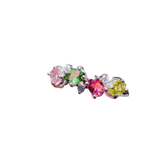Multi Colored Tourmaline 925 Sterling Silver Ring