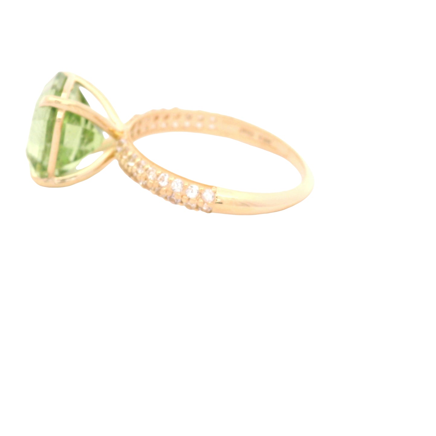 5.73 Ct Octagon Peridot 14K Gold Ring
