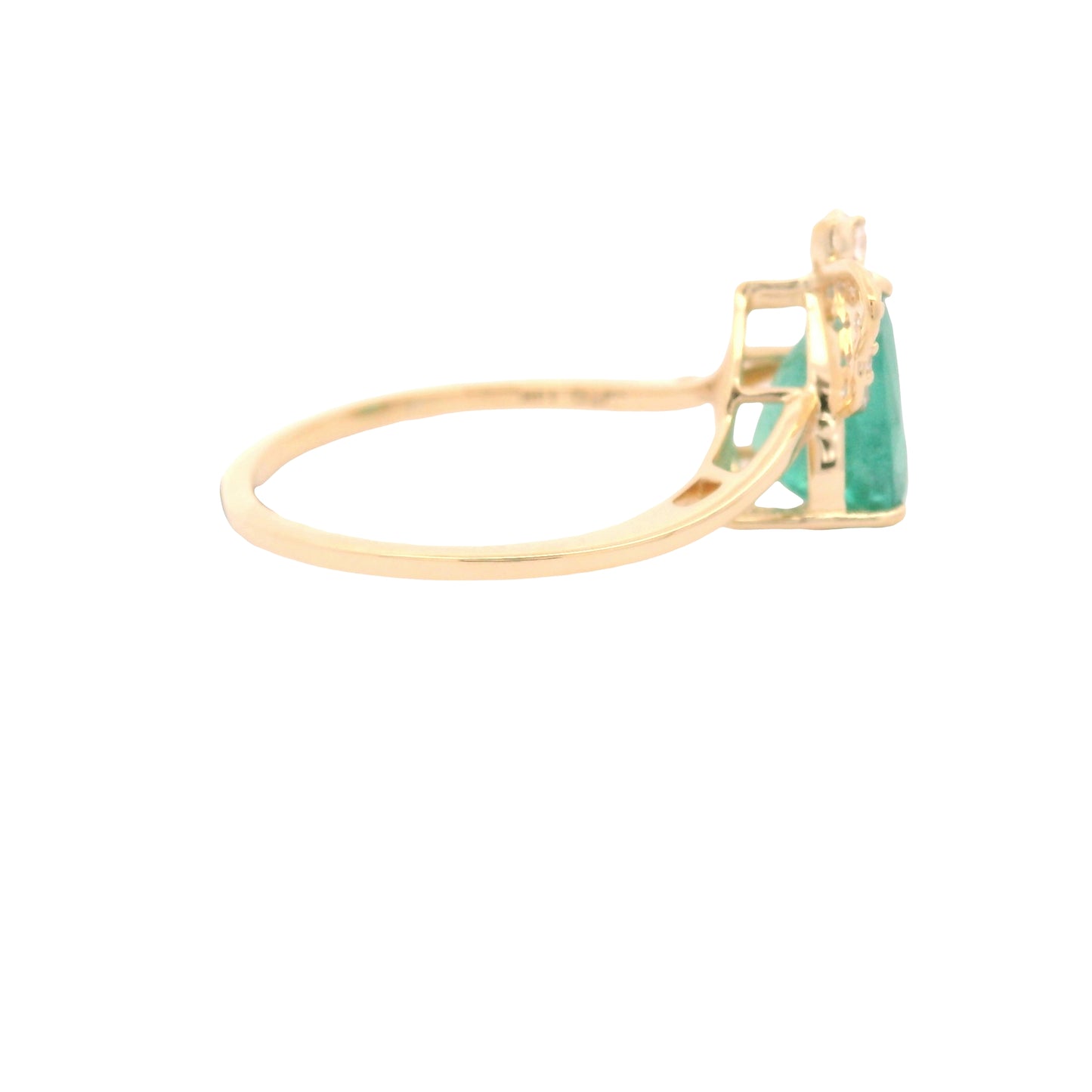 2.22 Ct Pear Emerald 14K Gold Ring
