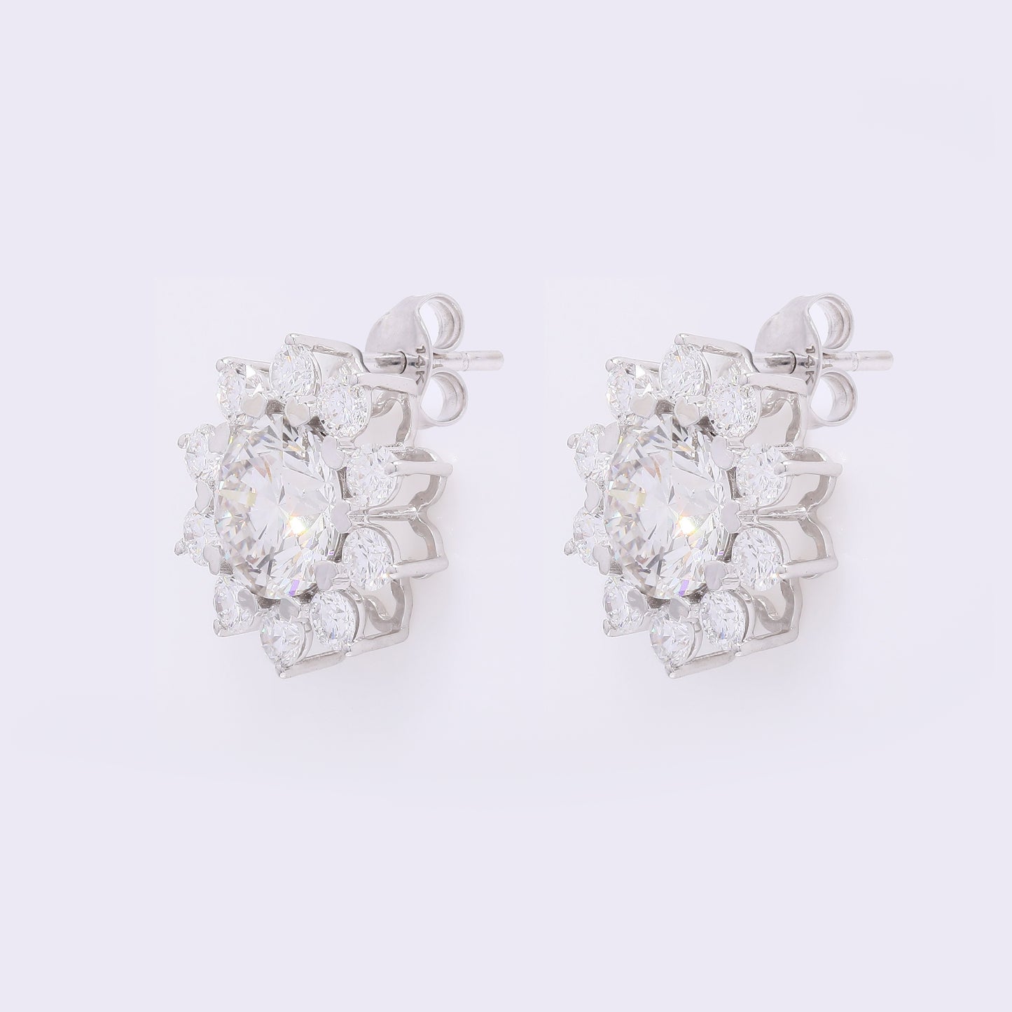 4.41 Carats Lab Grown Diamond 14K Gold Earrings