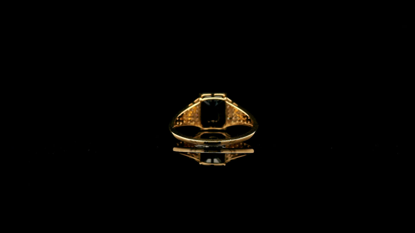 2.57 Ct Octagon Natural Sapphire 14K Gold Ring