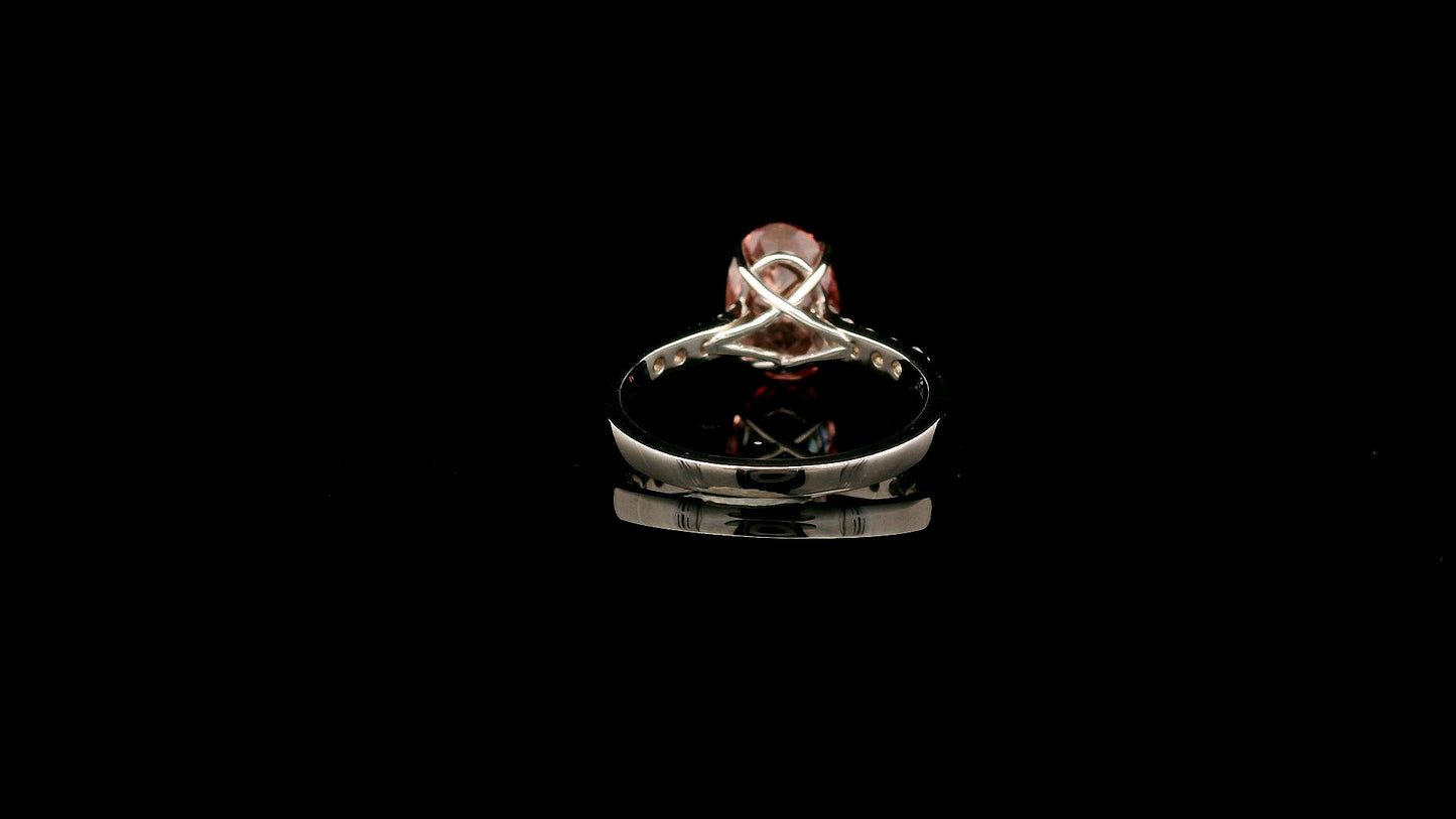 3.33 Carats Pink Lab Grown Diamond 14K Gold Ring