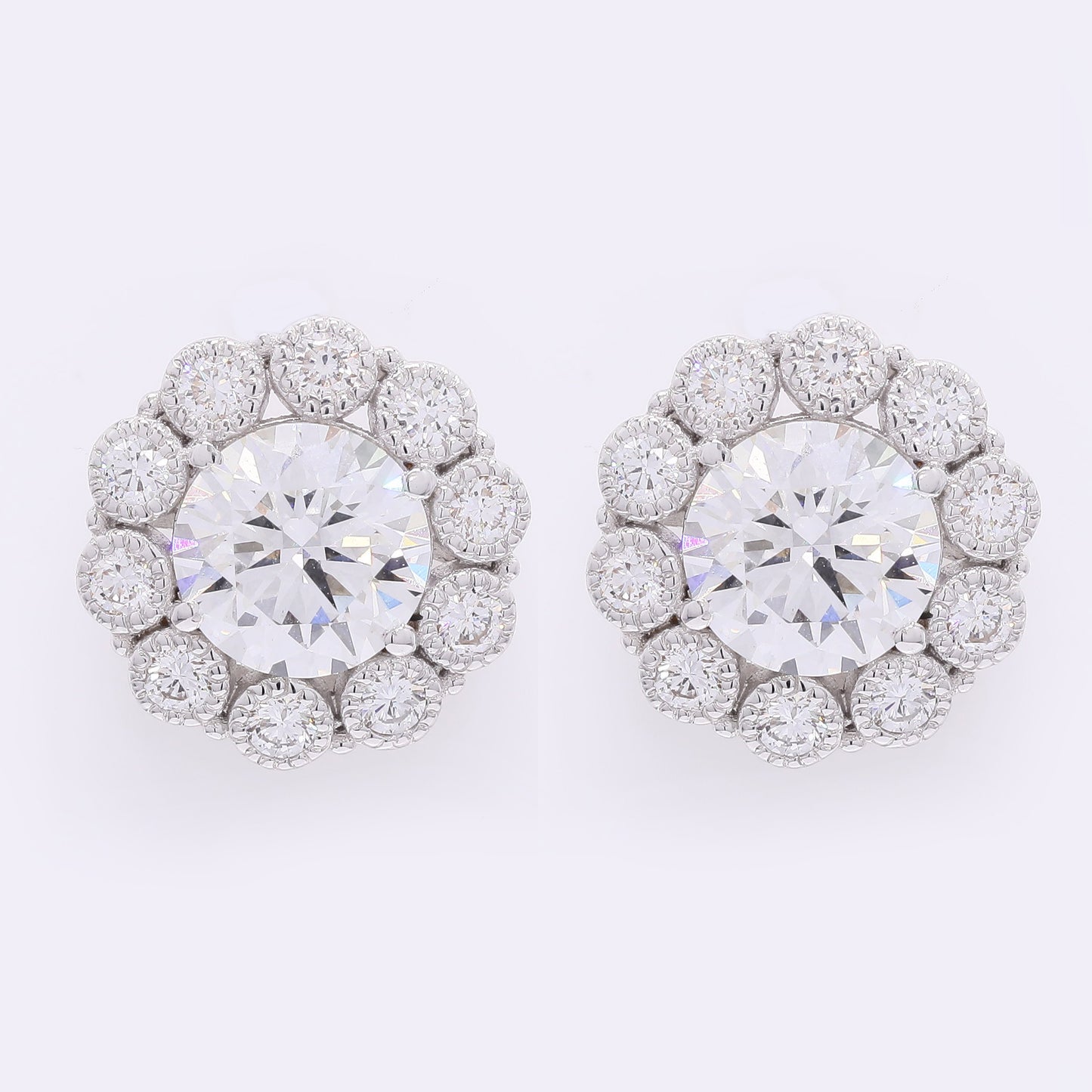 3.97 Carats Lab Grown Diamond 14K Gold Earrings