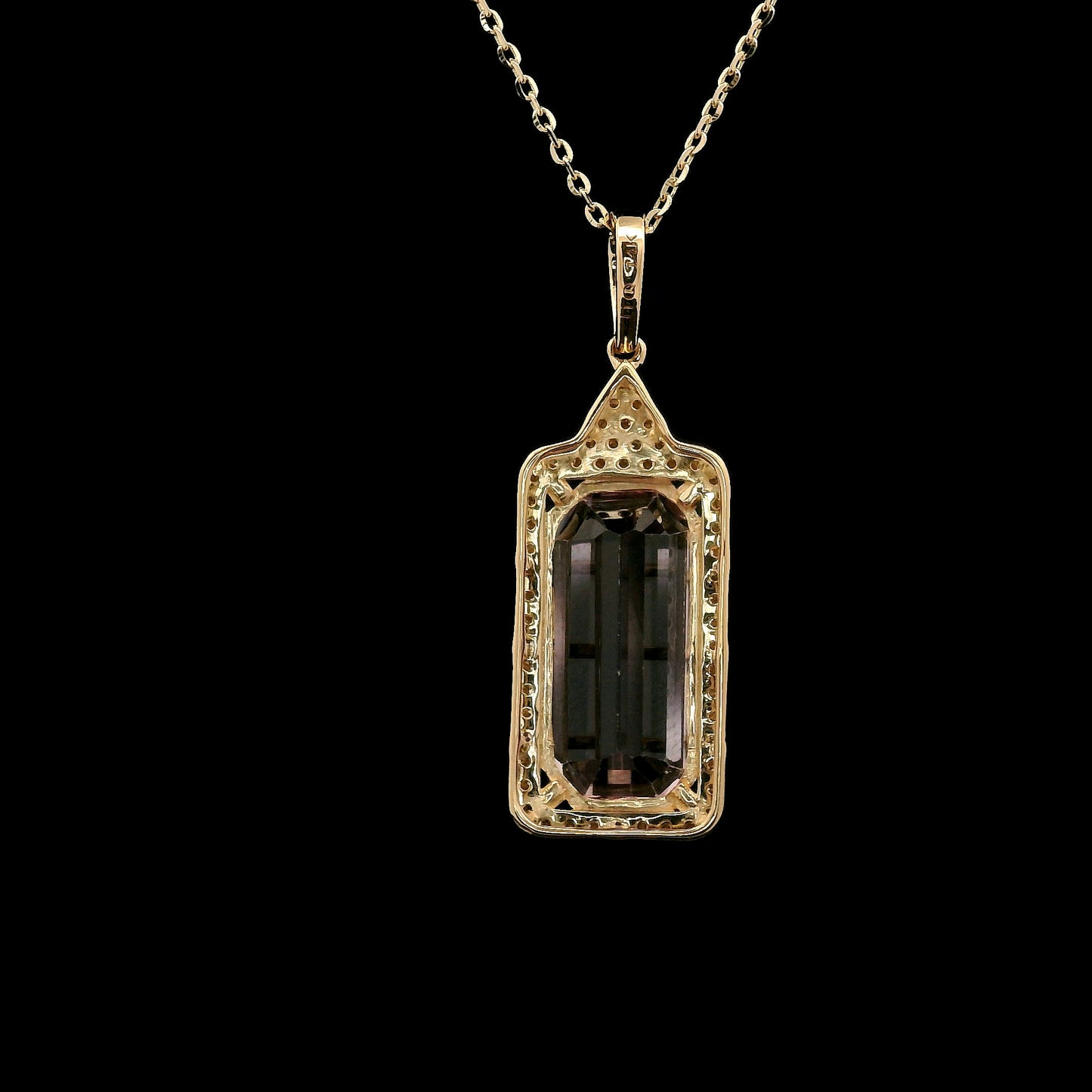 6.16 Ct Octagon Kunzite 14K Gold Pendant