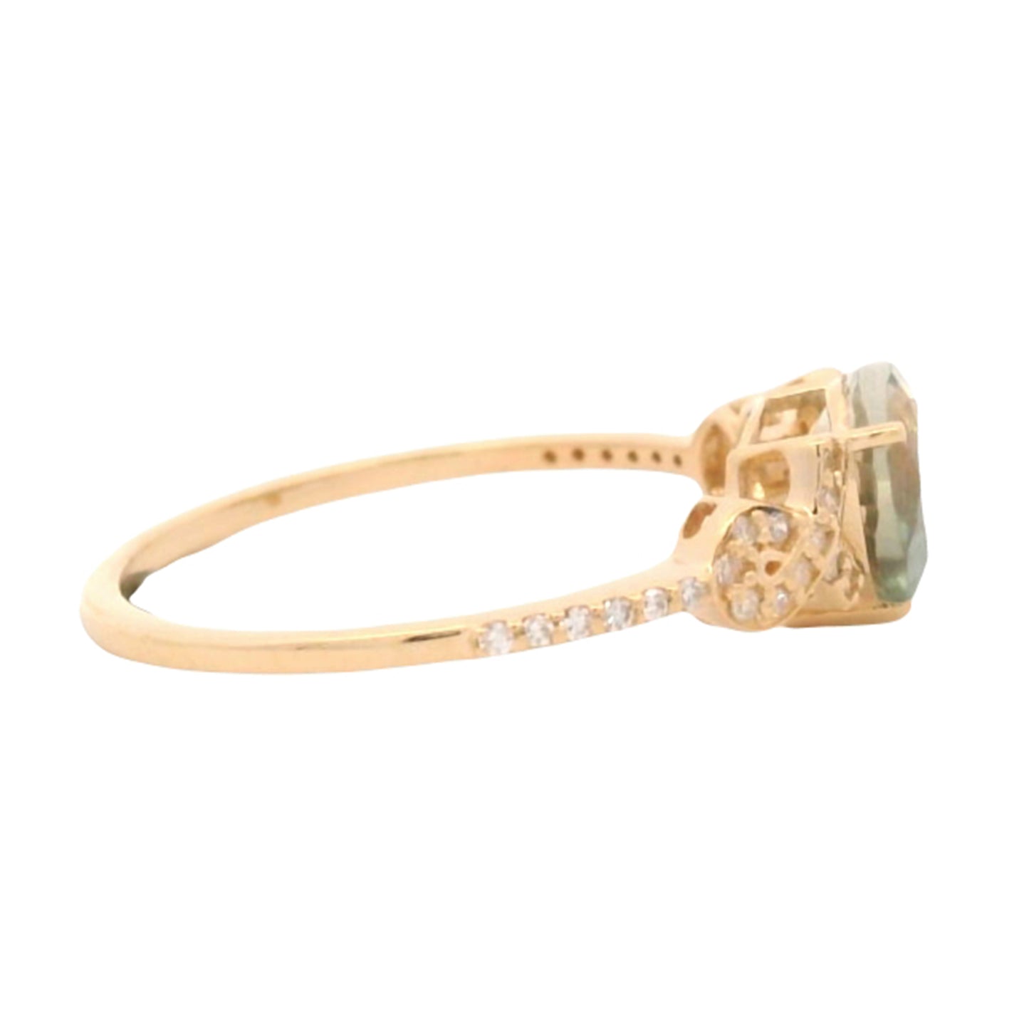 0.95 Ct Heart Oregon Sunstone 14K Gold Ring