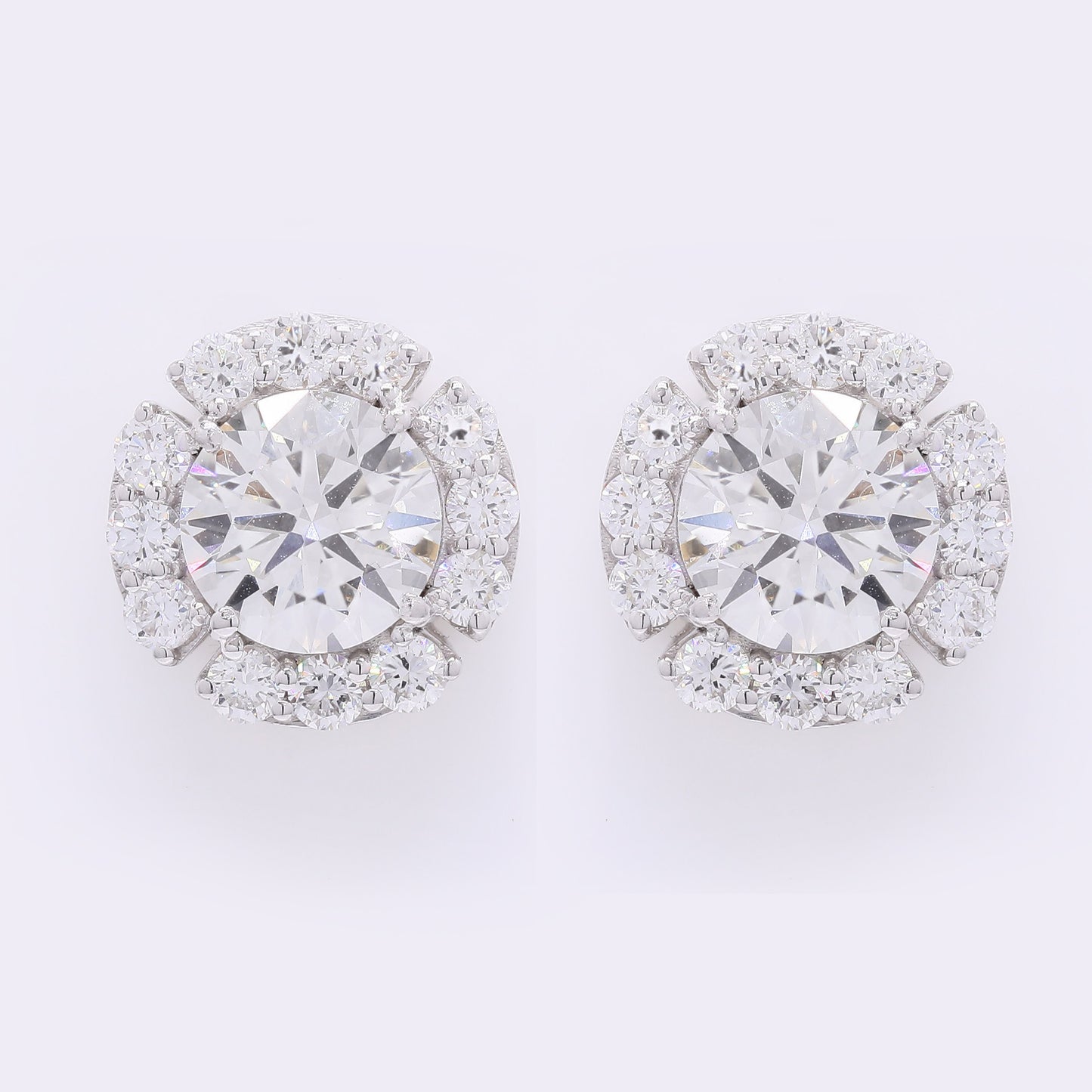 4.03 Carats Lab Grown Diamond 14K Gold Earrings