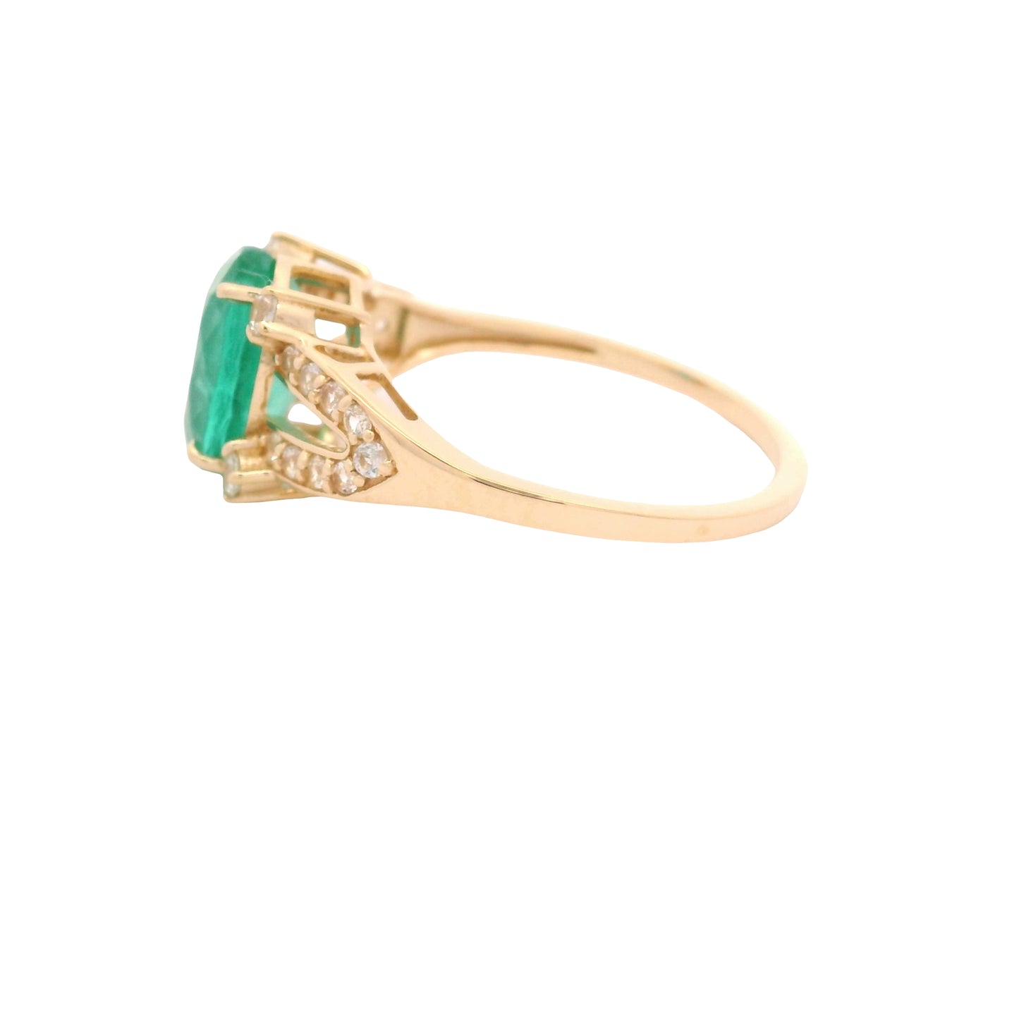 2.19 Ct Oval Emerald 14K Gold Ring
