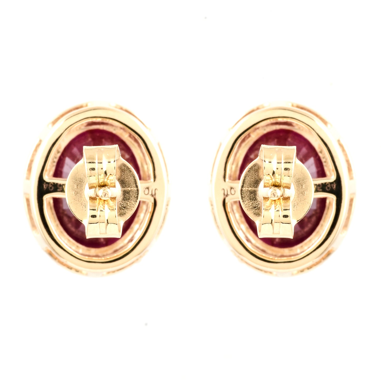6.64 Ct Oval Ruby 14K Gold Earrings