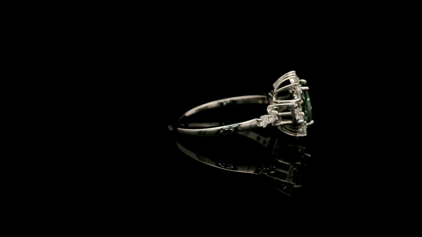 2.03 Carats Green Lab Grown Diamond 14K Gold Ring
