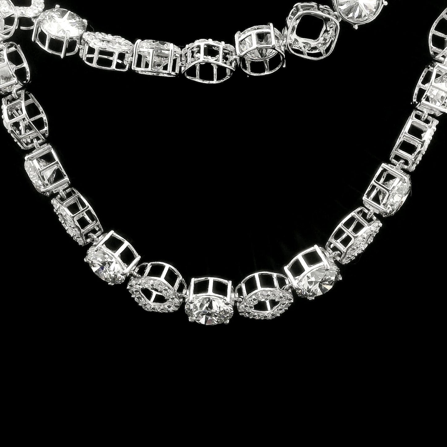 46.67 Ct Round Lab Grown Diamond 14K Gold Necklace