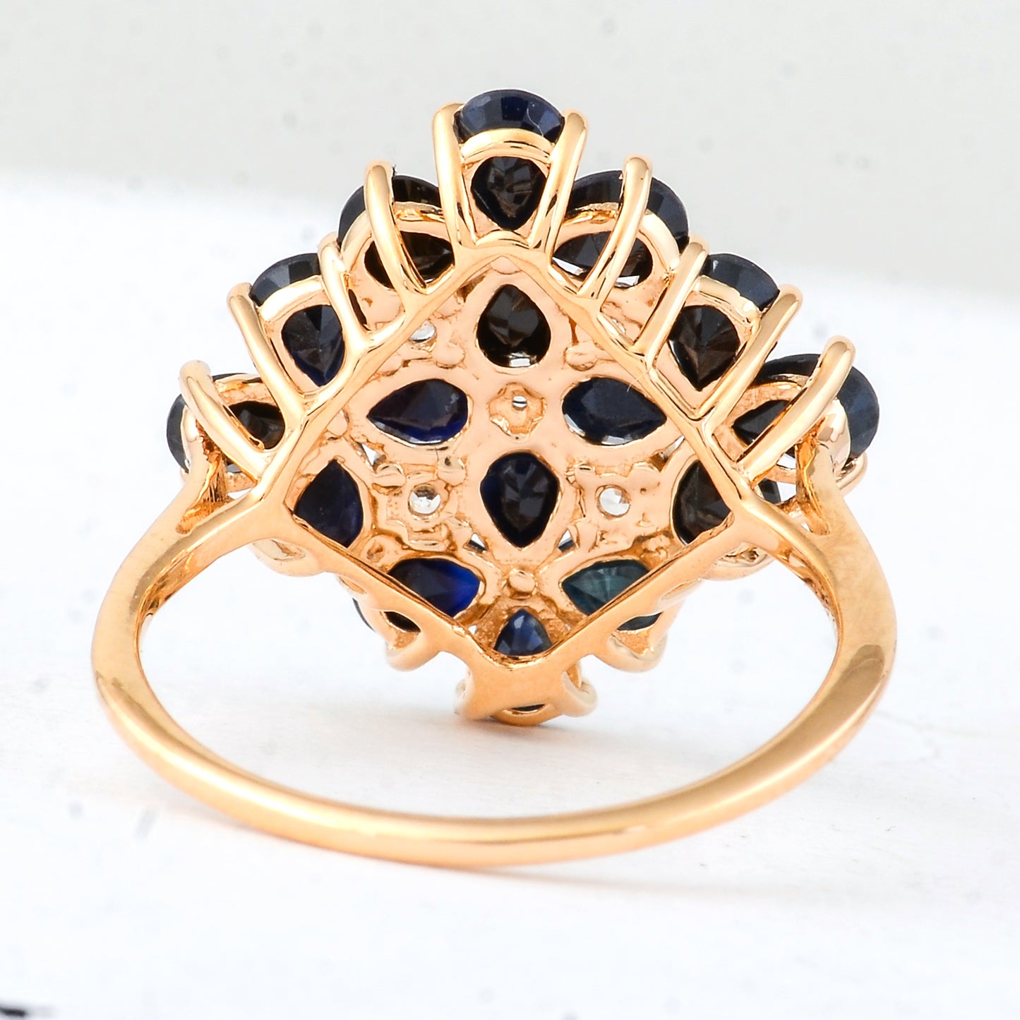 3.71 Ct Pear Sapphire 14K Gold Ring
