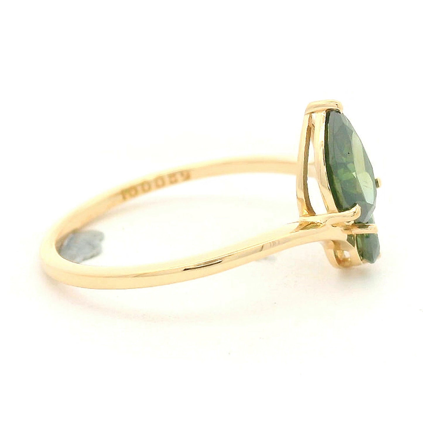 1.23 Ct Pear Green Diamond 14K Gold Ring