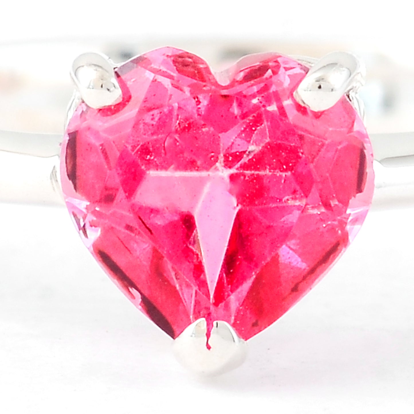 1.38 Ct Heart Pink Topaz, 925 Sterling Silver Ring
