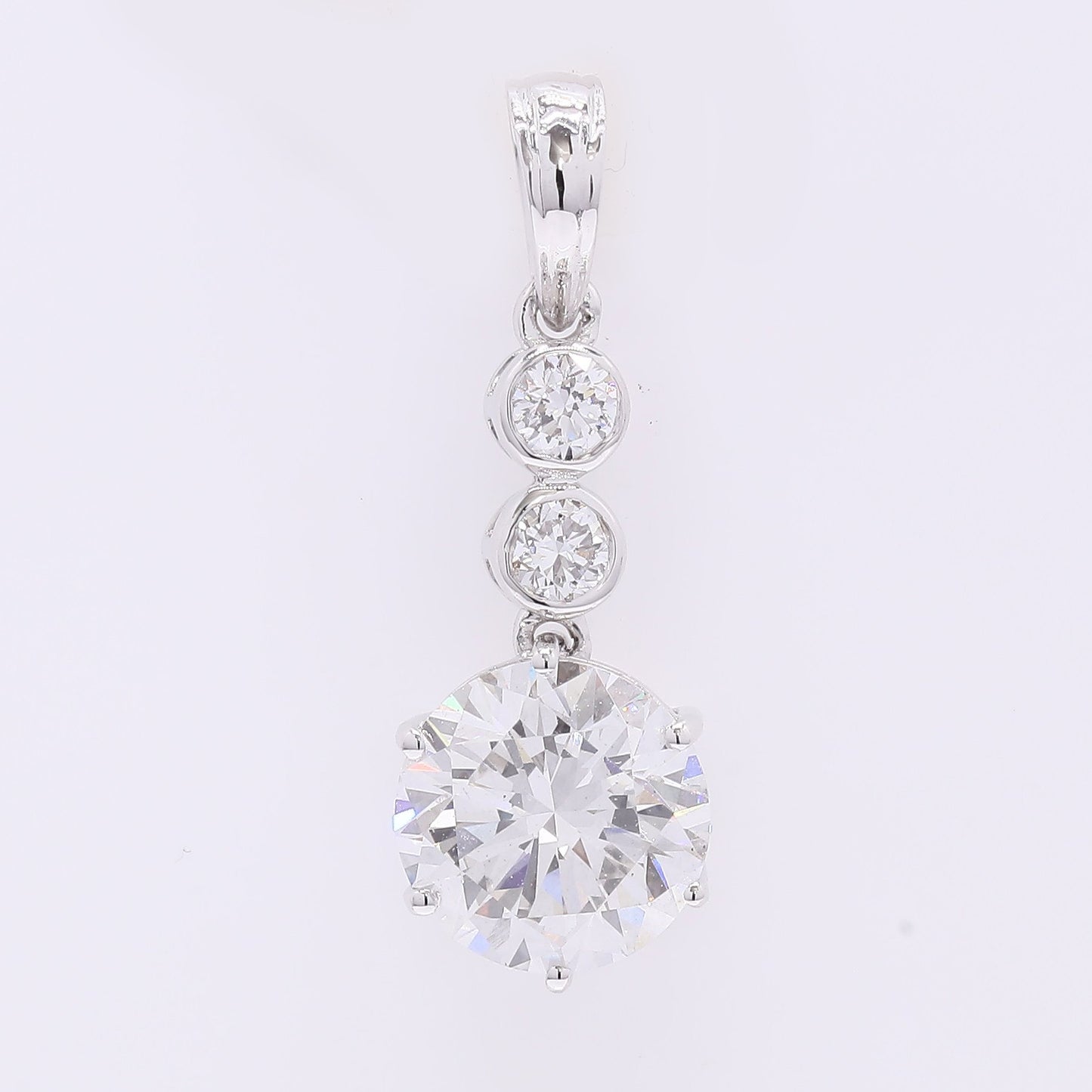 2.01 Carats Lab Grown Diamond 14K Gold Pendant