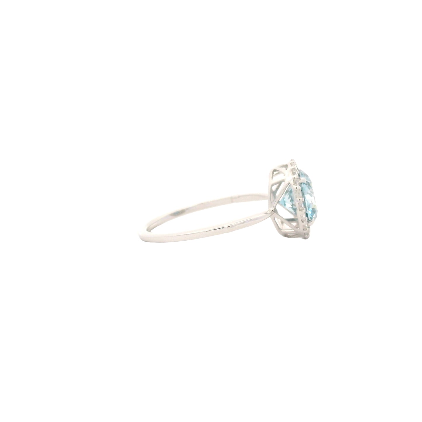 1.82 Carats Blue Lab Grown Diamond 14K Gold Ring