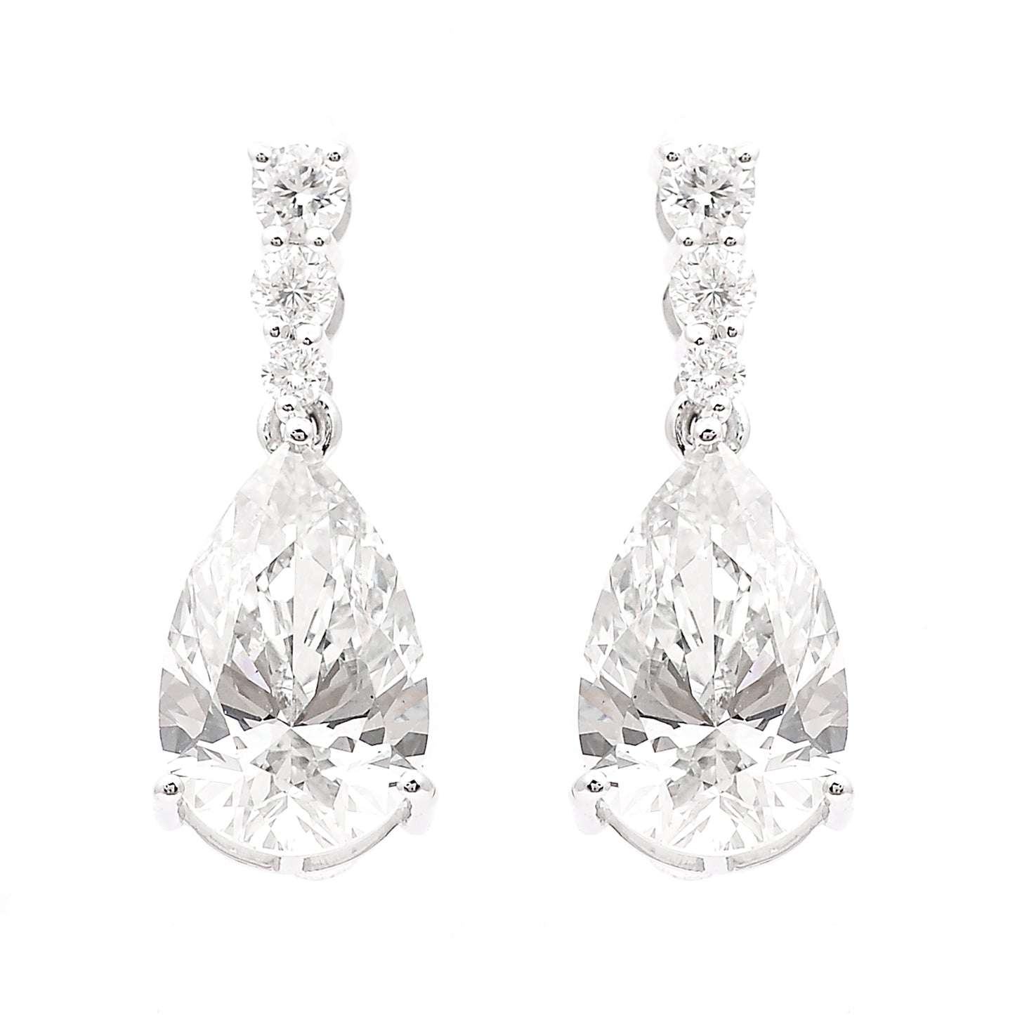 4.38 Carats Lab Grown Diamond 14K Gold Earrings