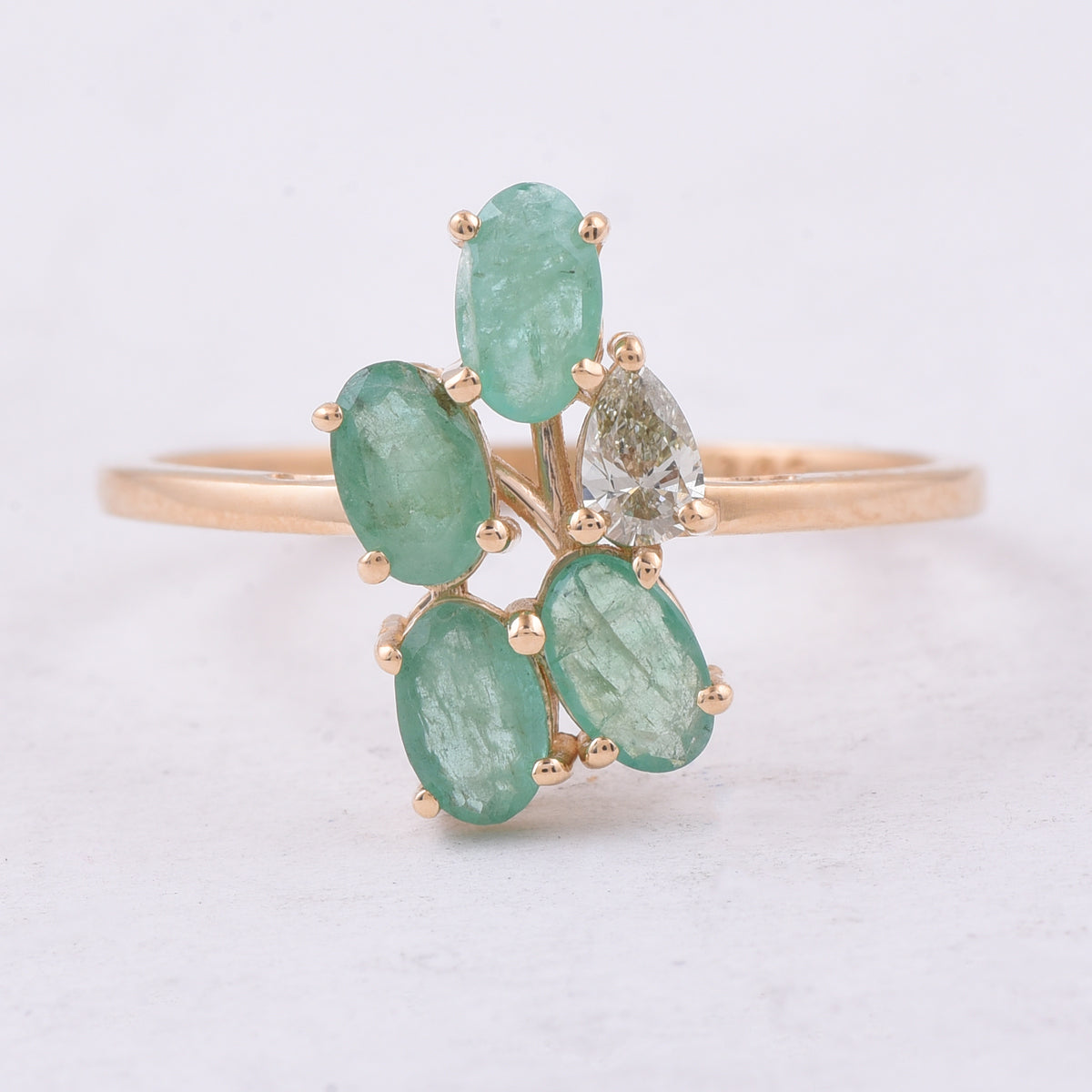 1.01 Ct Oval Natural Emerald 14K Gold Ring