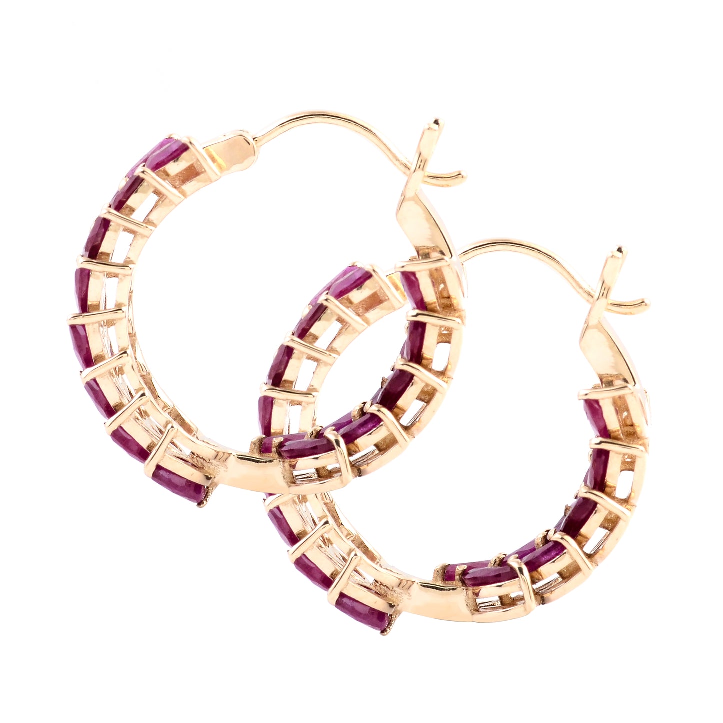4.82 Ct Marquise Ruby 14K Gold Earrings