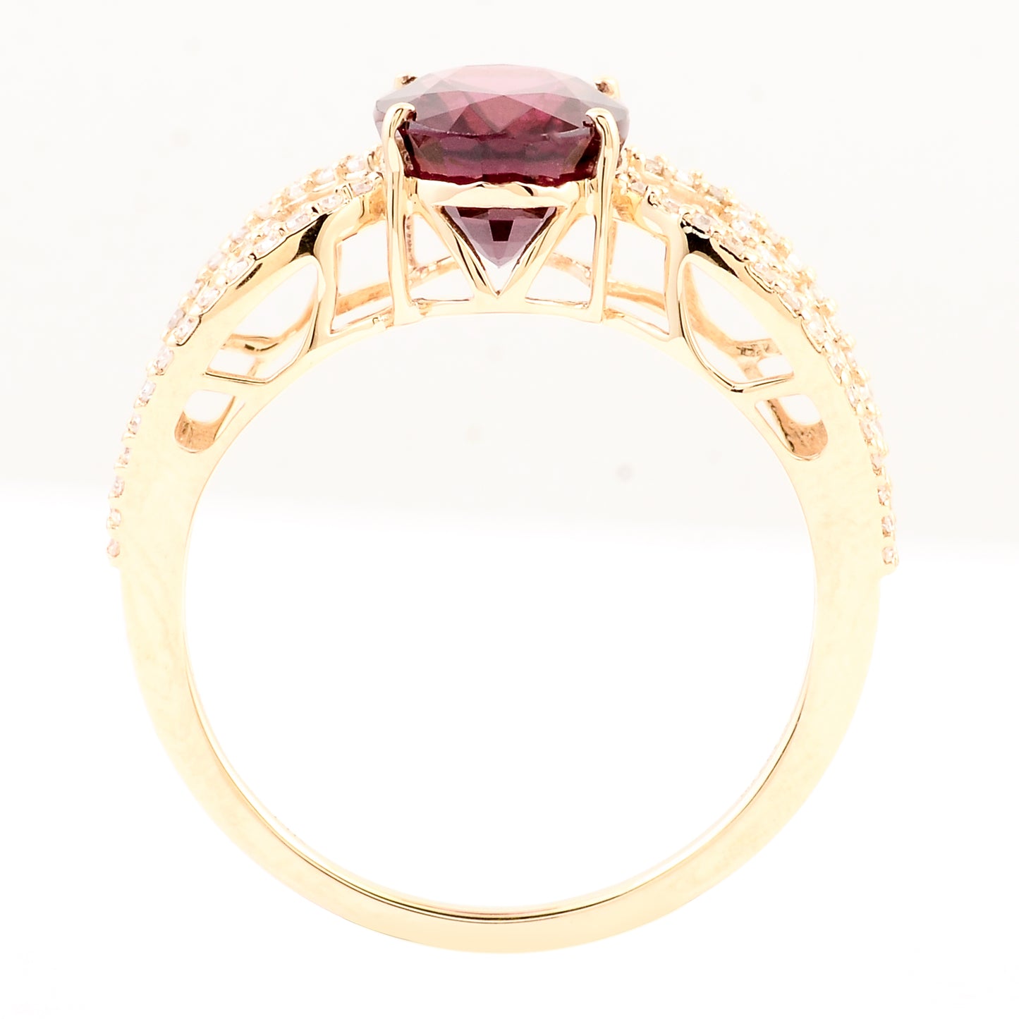 3.18 Ct Natural Pyrope-Almandite Garnet 14K Gold Ring