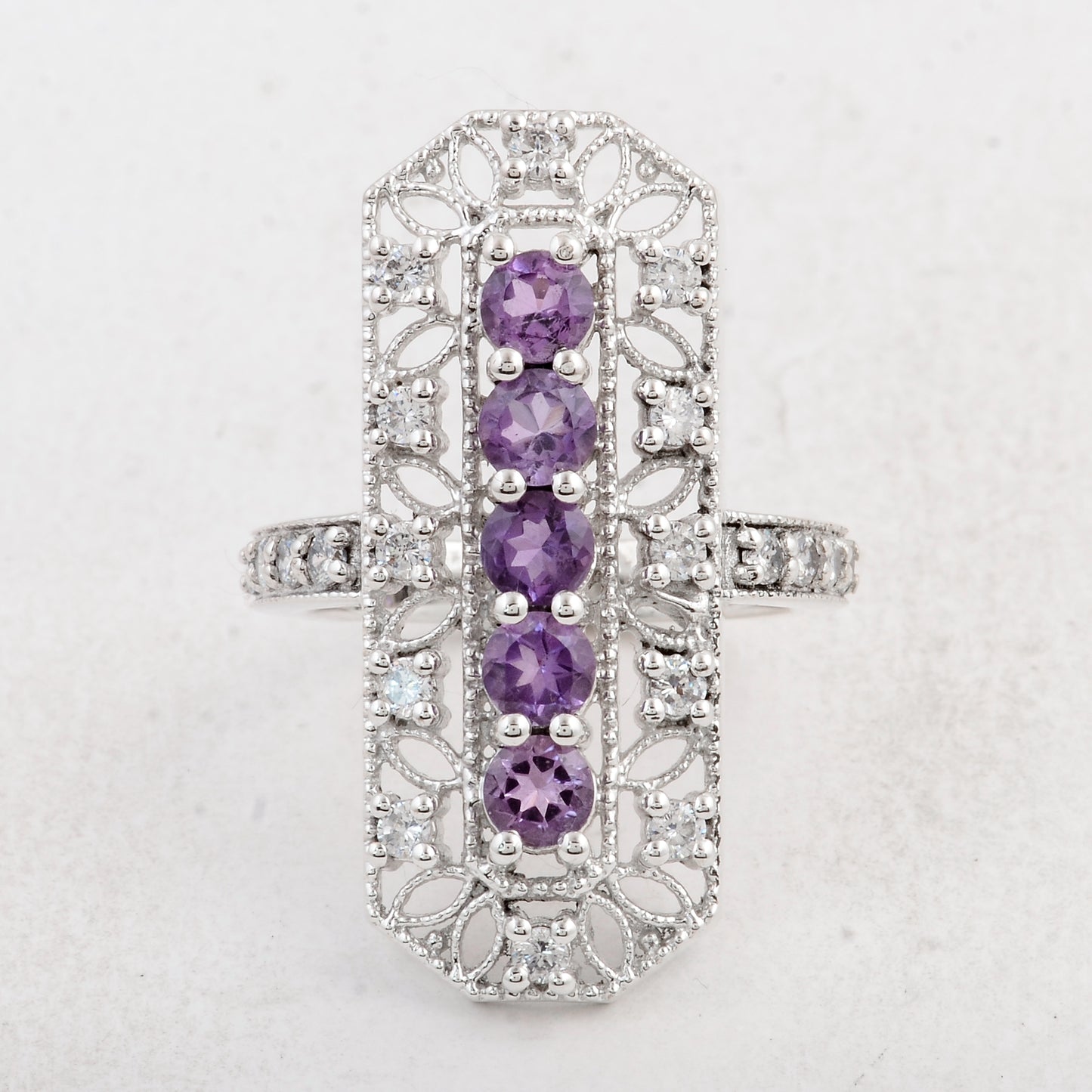 2.43 Ct Round Amethyst 925 Sterling Silver Ring