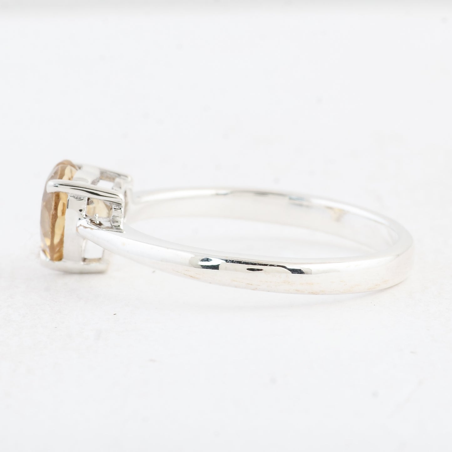 1.02 Ct Heart Citrine 925 Sterling Silver Ring