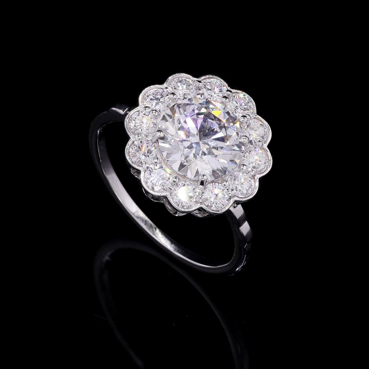 2.85 Carats Lab Grown Diamond 14K Gold Ring