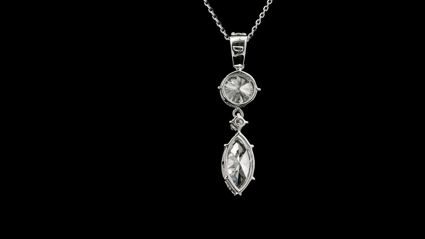 3.03 Carats Lab Grown Diamond 14K Gold Pendant