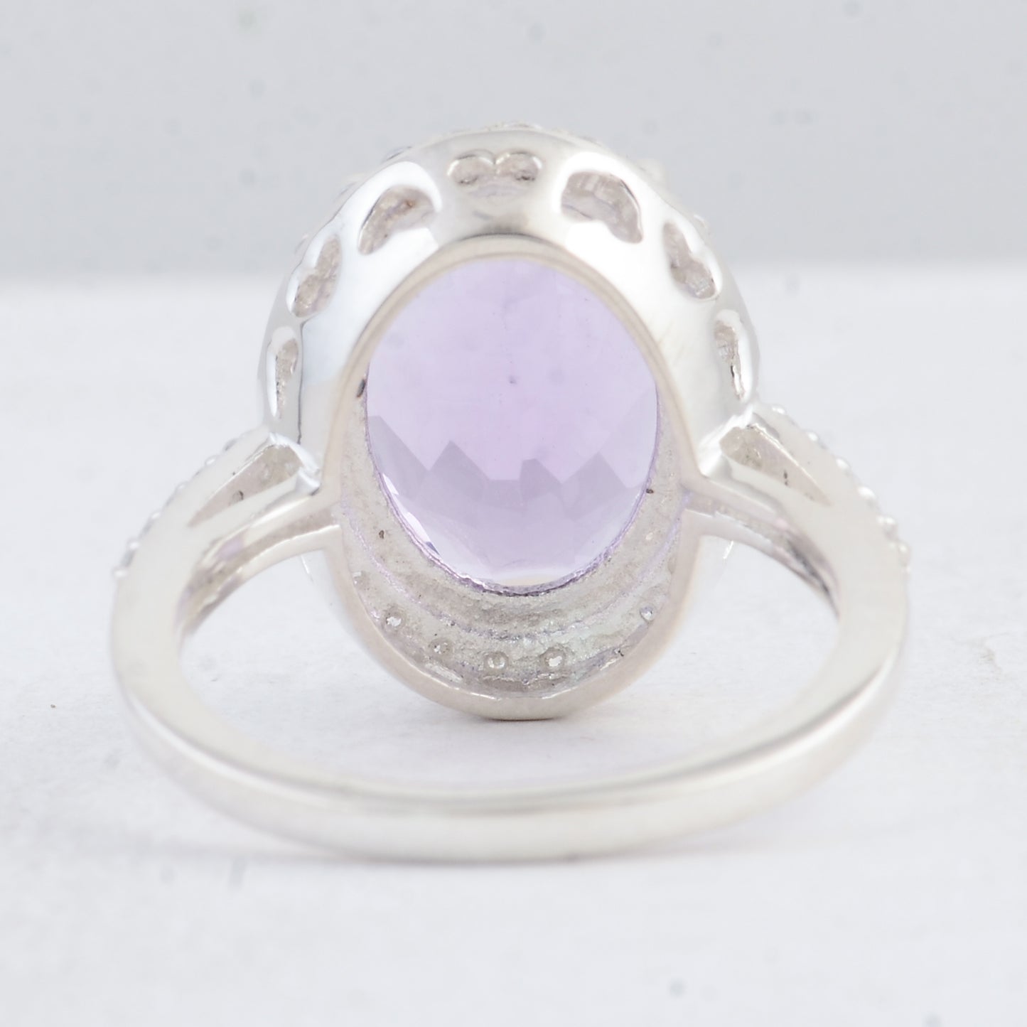 6.34 Ct Oval Amethyst 925 Sterling Silver Ring