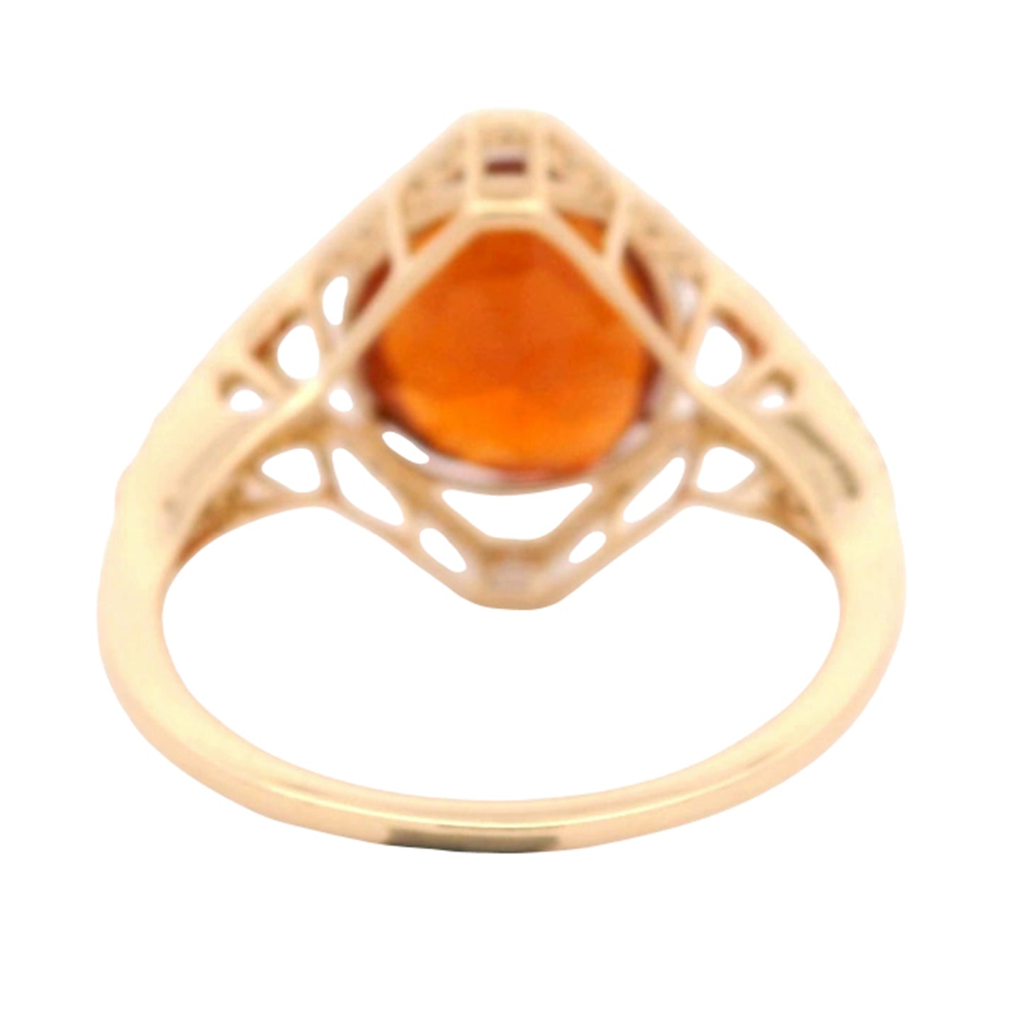 5.42 Ct Round Hessonite 14K Gold Ring