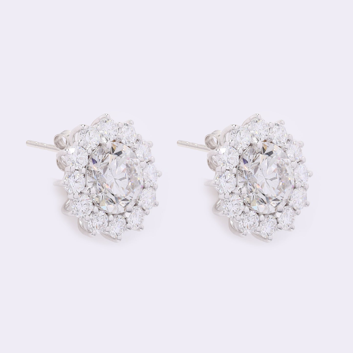 4.84 Carats Lab Grown Diamond 14K Gold Earrings