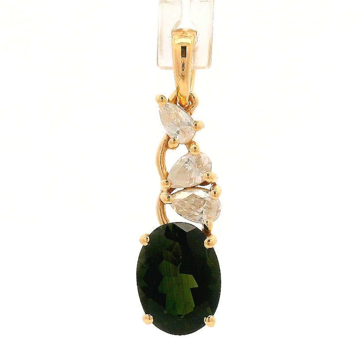 1.68 Ct Oval Tourmaline 14K Gold Pendant