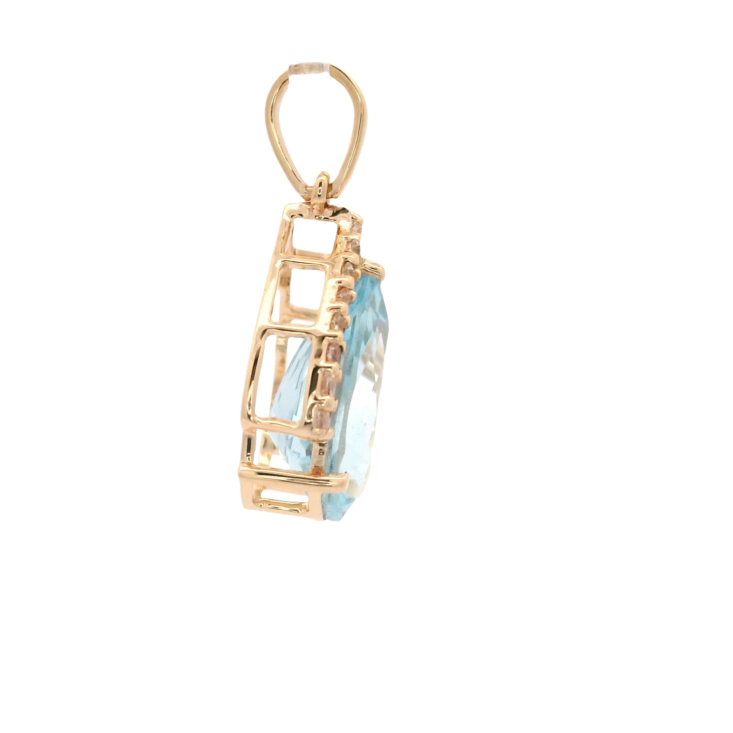 2.36 Ct Pear Aquamarine 14K Gold Pendant