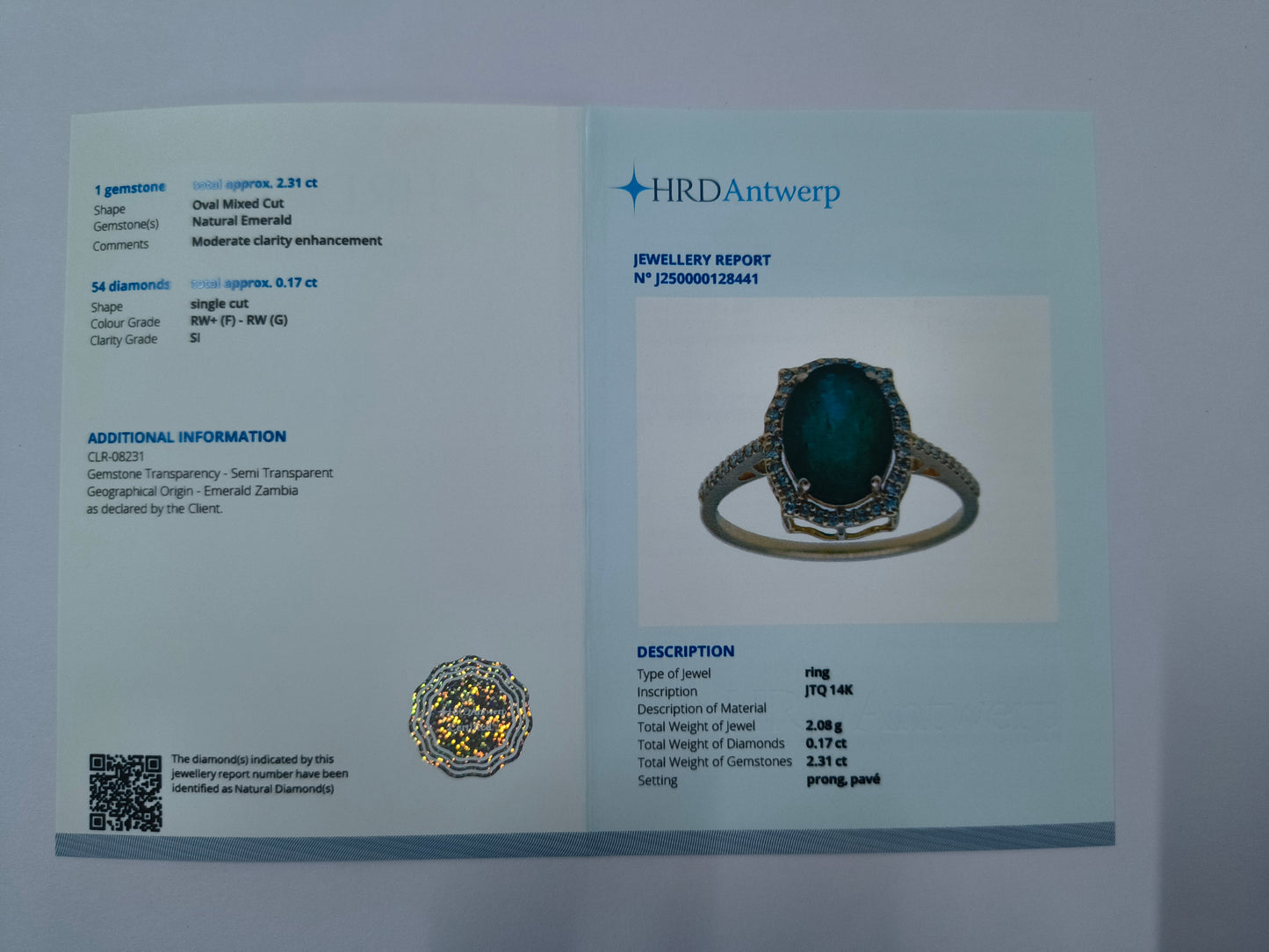 2.48 Ct Oval Natural Emerald 14K Gold Ring